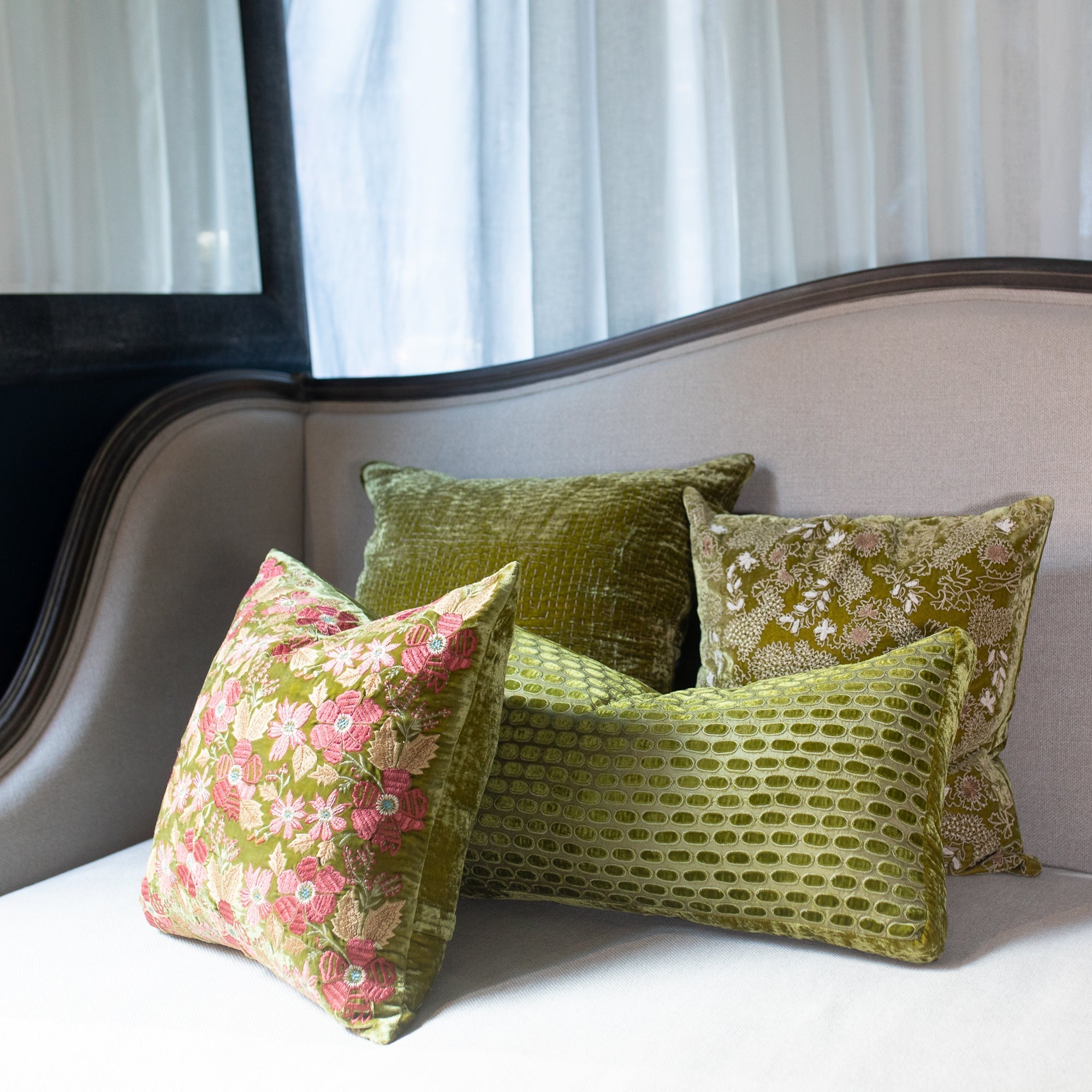 Stella Tribeca | Cushion | Foliate Green Cushions