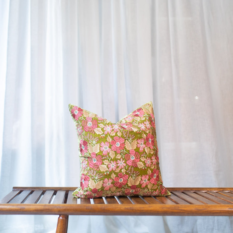 Foliate Green Cushions - New Brocade 18’ x - Anke Drechsel - Cushion - $445