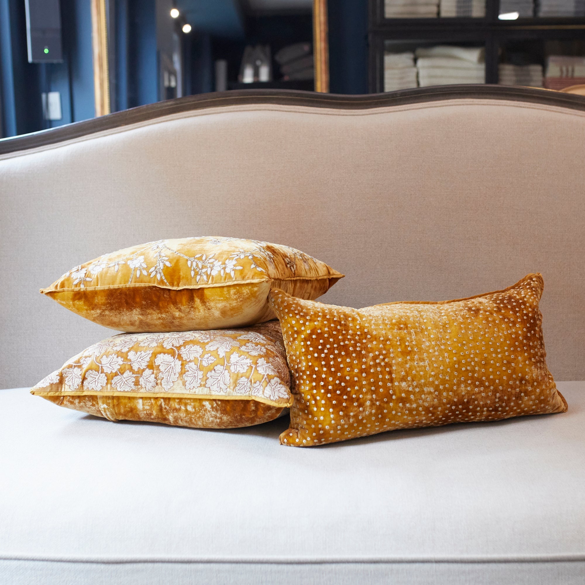 Stella Tribeca | Cushion | Shaded Oro Silk Velvet Cushions