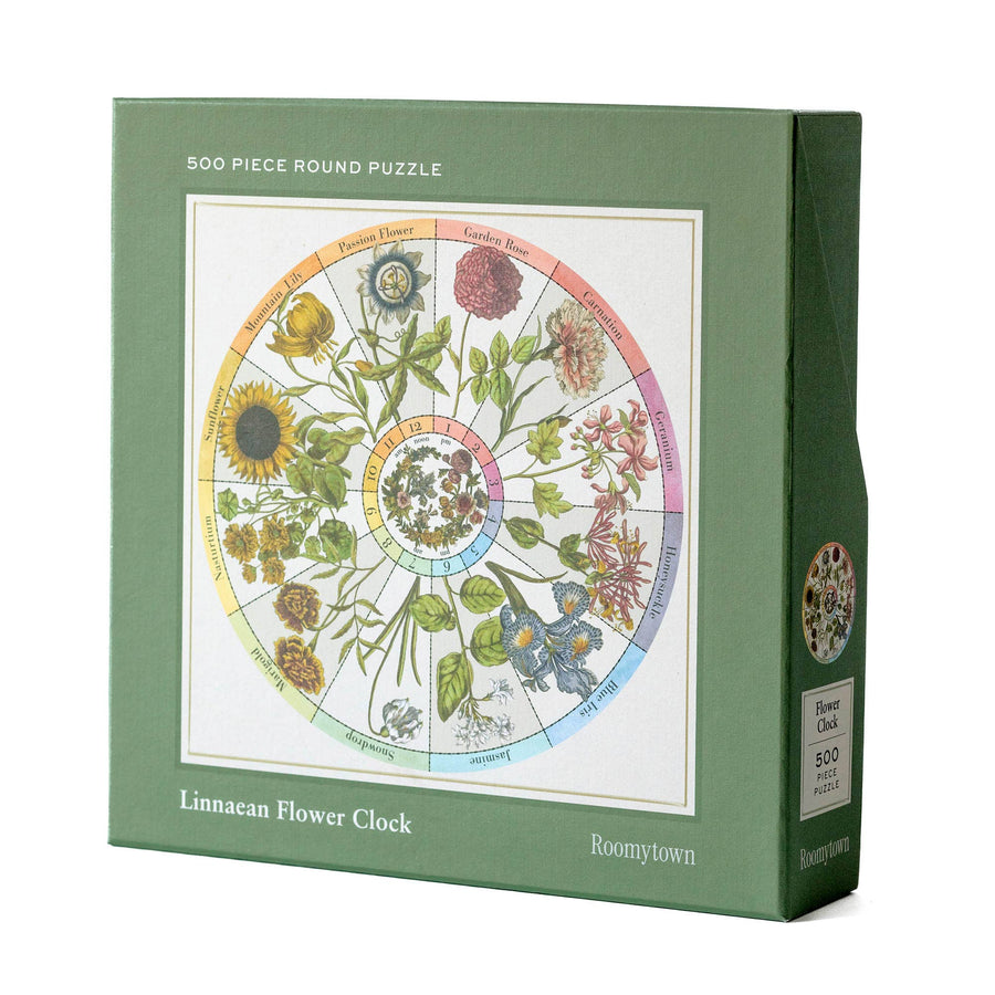 500-Piece Round Jigsaw Puzzle - Flower Clock - Roomytown Inc - Holiday - $30