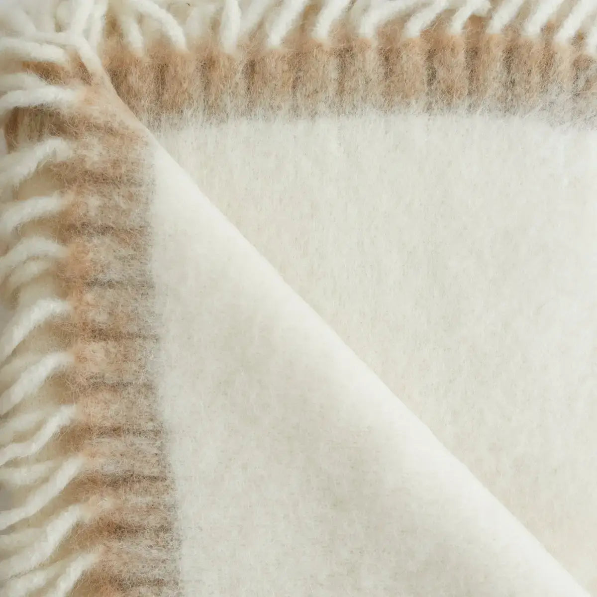 Amaranto Throw - 3 - Cream with Caramel / 75’’ x 55’’ - House of Lyria - $1,050