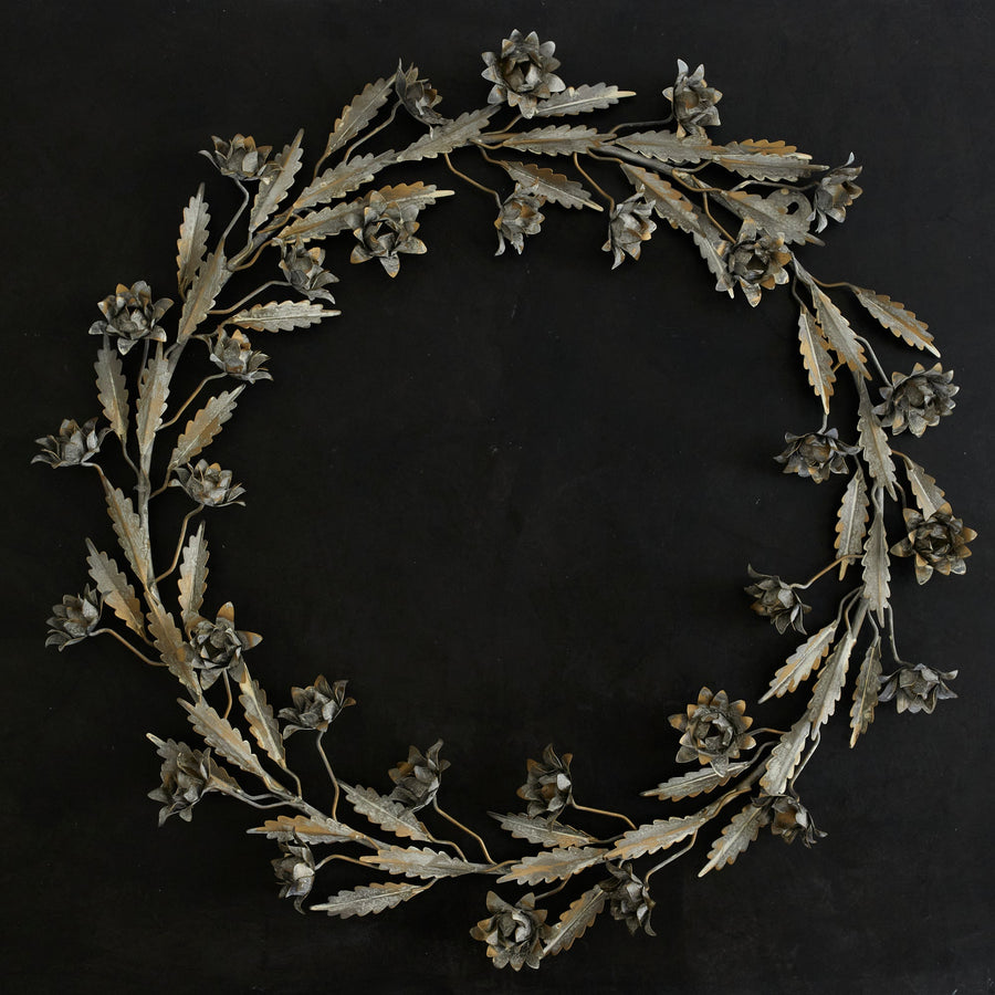 Anabelle Floral Wreath Metal - HomArt - Holiday - $99