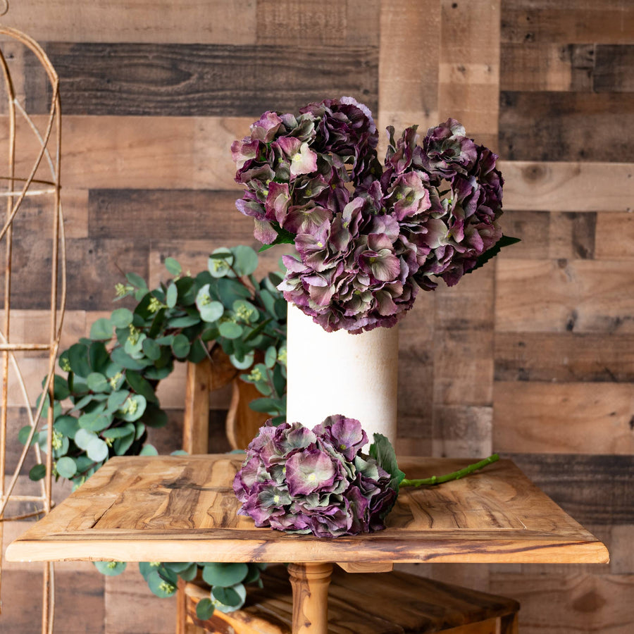 Antique Burgundy Hydrangea - 20 Inch - Mills Floral Company - Accessories - $18
