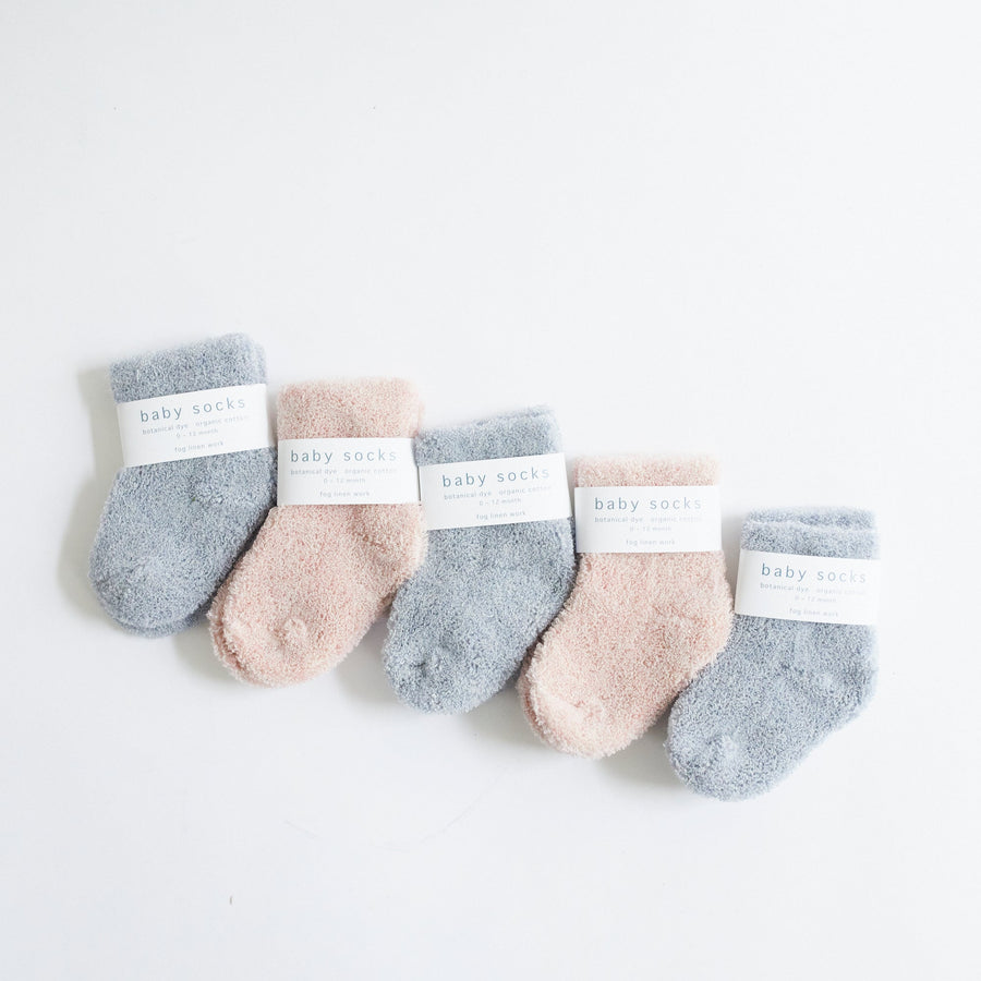 Baby Pile Socks - Fog Linen - $15
