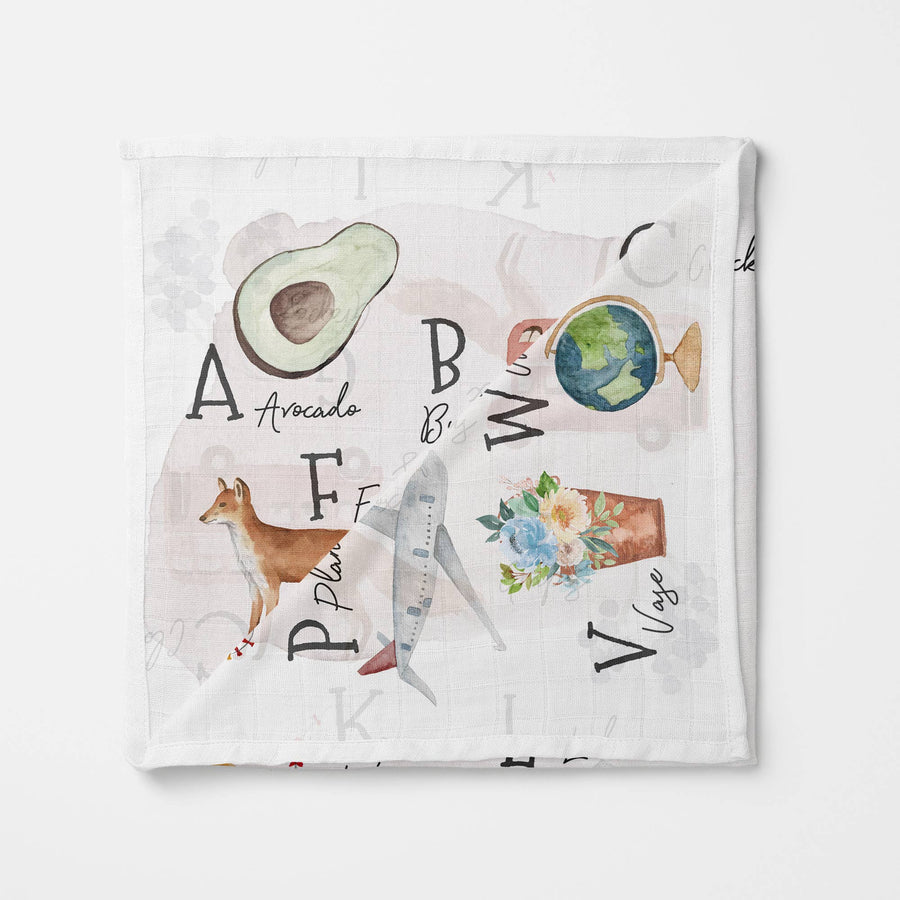 Bamboo Baby Swaddle Blanket Alphabet Print - Banks-Lyon Botanical - $28