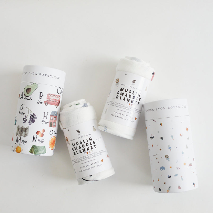 Bamboo Baby Swaddle Blanket Signature Print - Banks-Lyon Botanical - $28