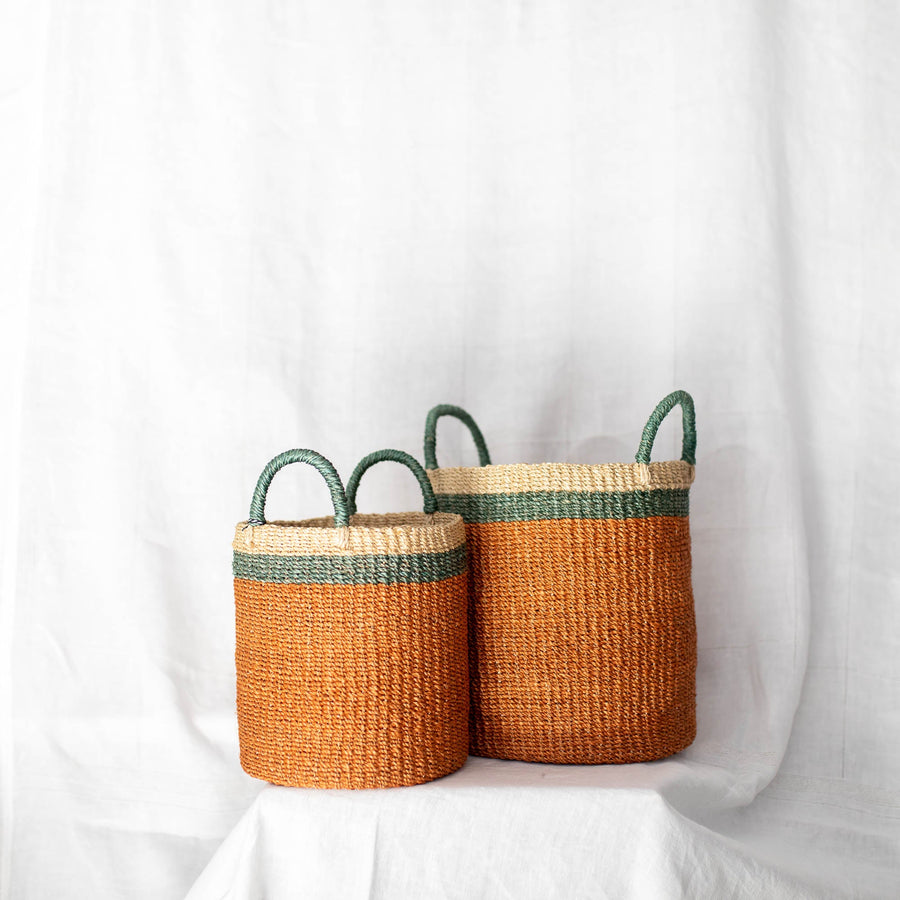 Basket with Handles - Coral / 9H x 8D - Likha - Baskets - $63