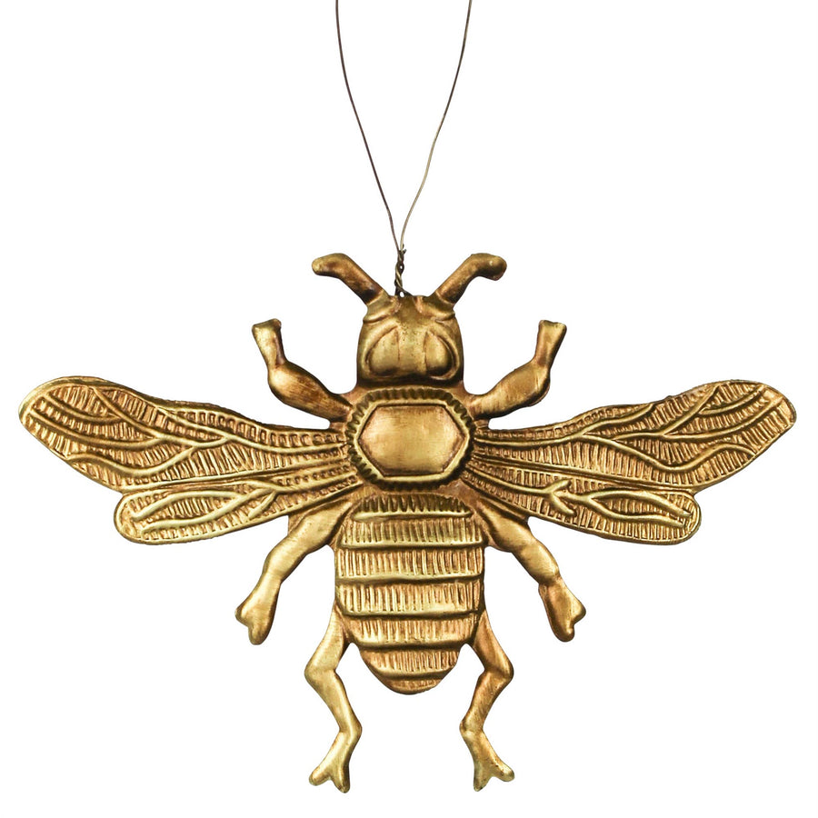 Bee Ornament Gold Antique - HomArt - Holiday - $22