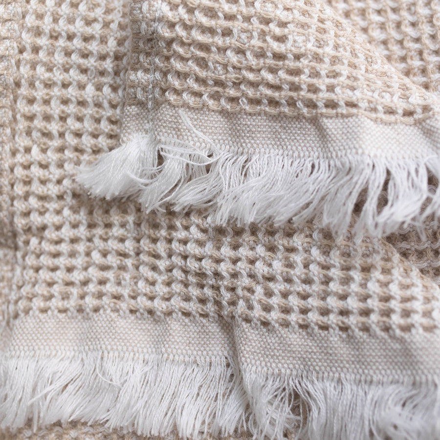 Bees Fringed Waffle Towel -SPECIAL ORDER - Wash Cloth - 12’’ x / Linen - Abyss & Habidecor - Bath - $20