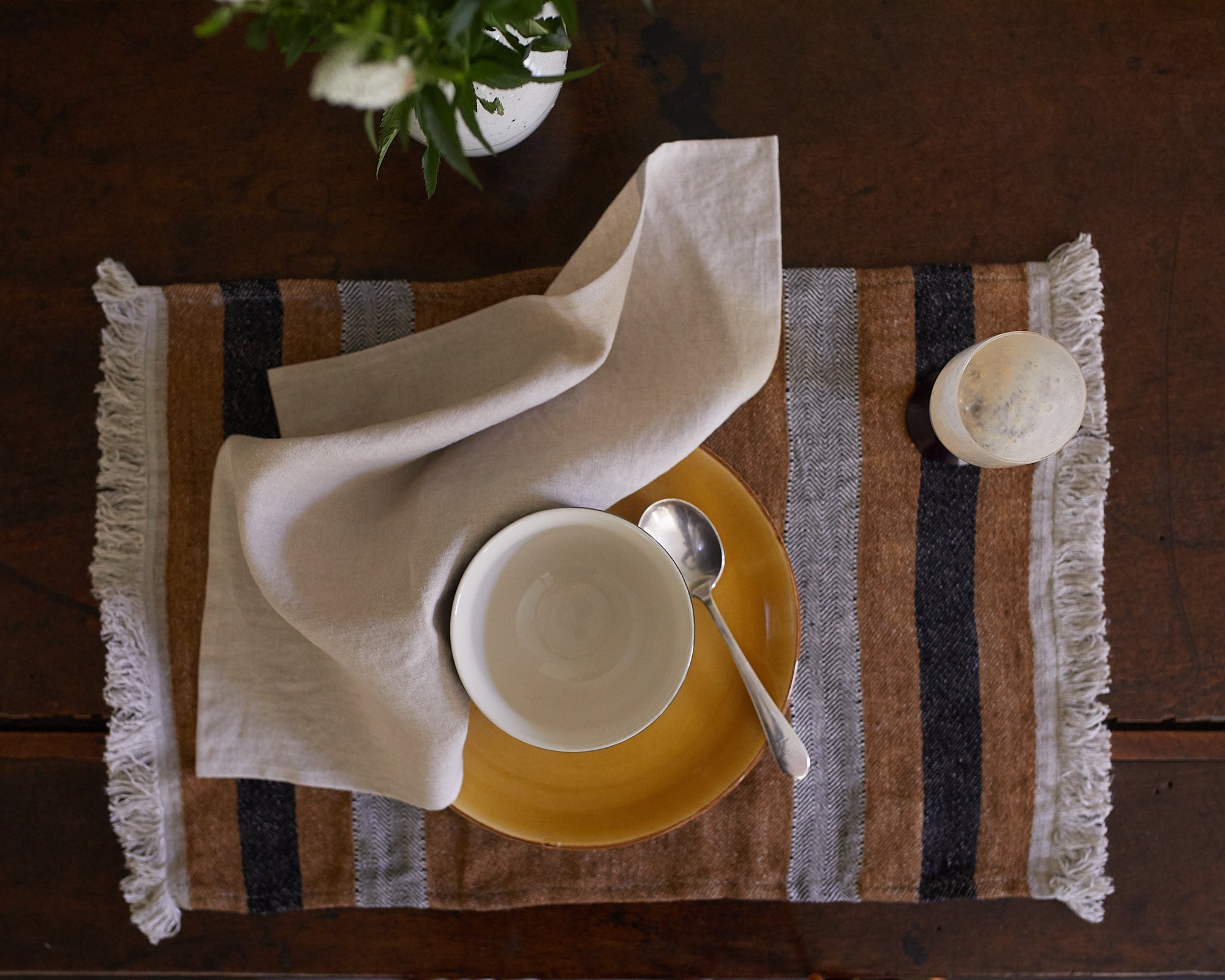 Belgian Linen Placemat or Hand Towel - Nairobi or Bruges Stripe Options
