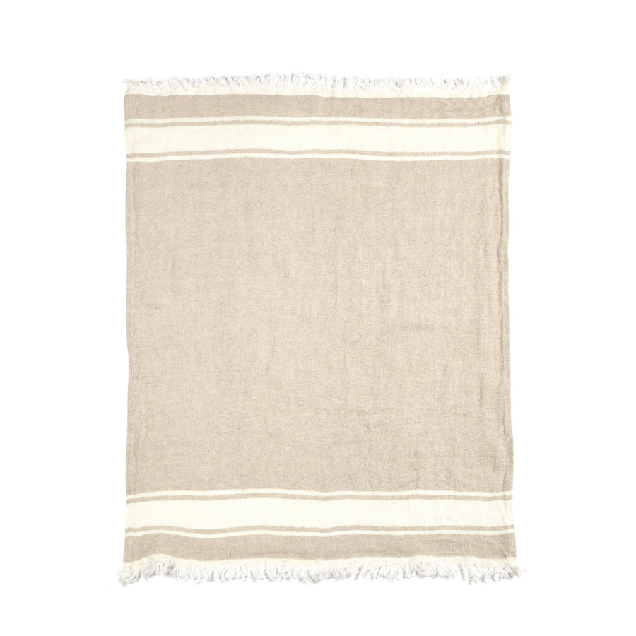 Belgian Towel - Hand- Set of Six - Special Order - Flax Stripe - Libeco - Bath - $336