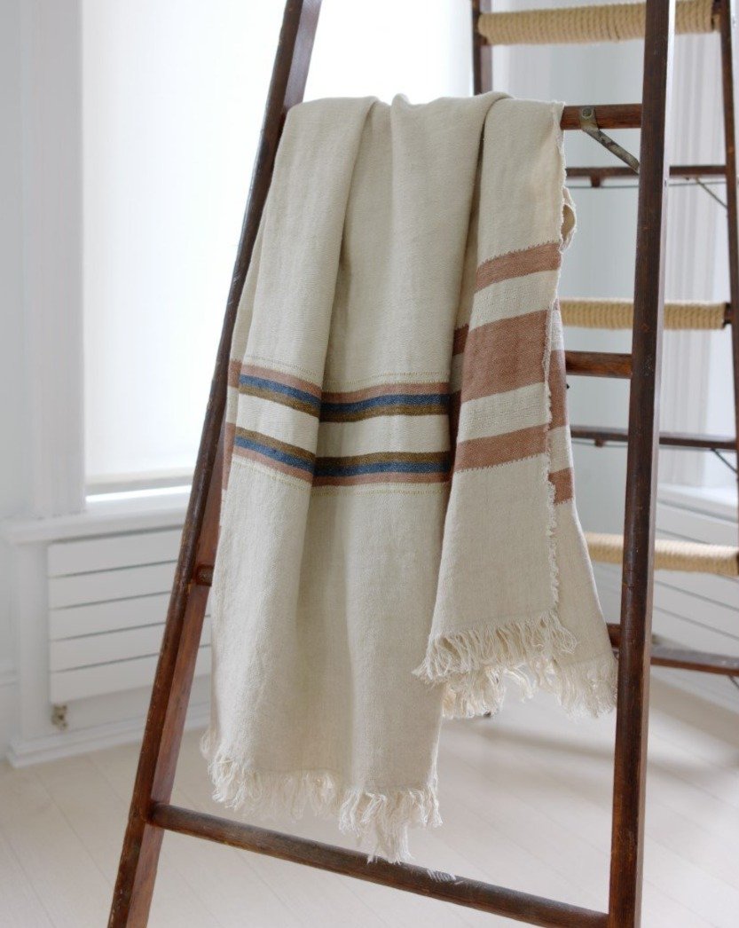 Belgian Towel - Hand- Set of Six - Special Order - Harlan Stripe - Libeco - Bath - $336