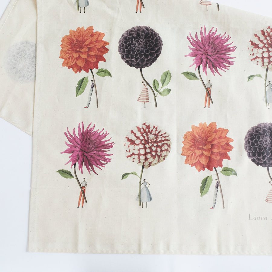 In Bloom Multi Dahlia Tea Towel - Hester & Cook - Table - $25