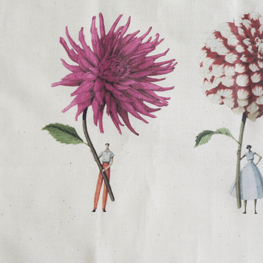 In Bloom Multi Dahlia Tea Towel - Hester & Cook - Table - $25