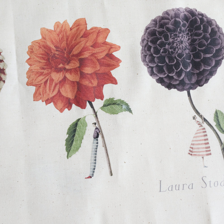 In Bloom Multi Dahlia Tea Towel - Hester & Cook - Table - $25