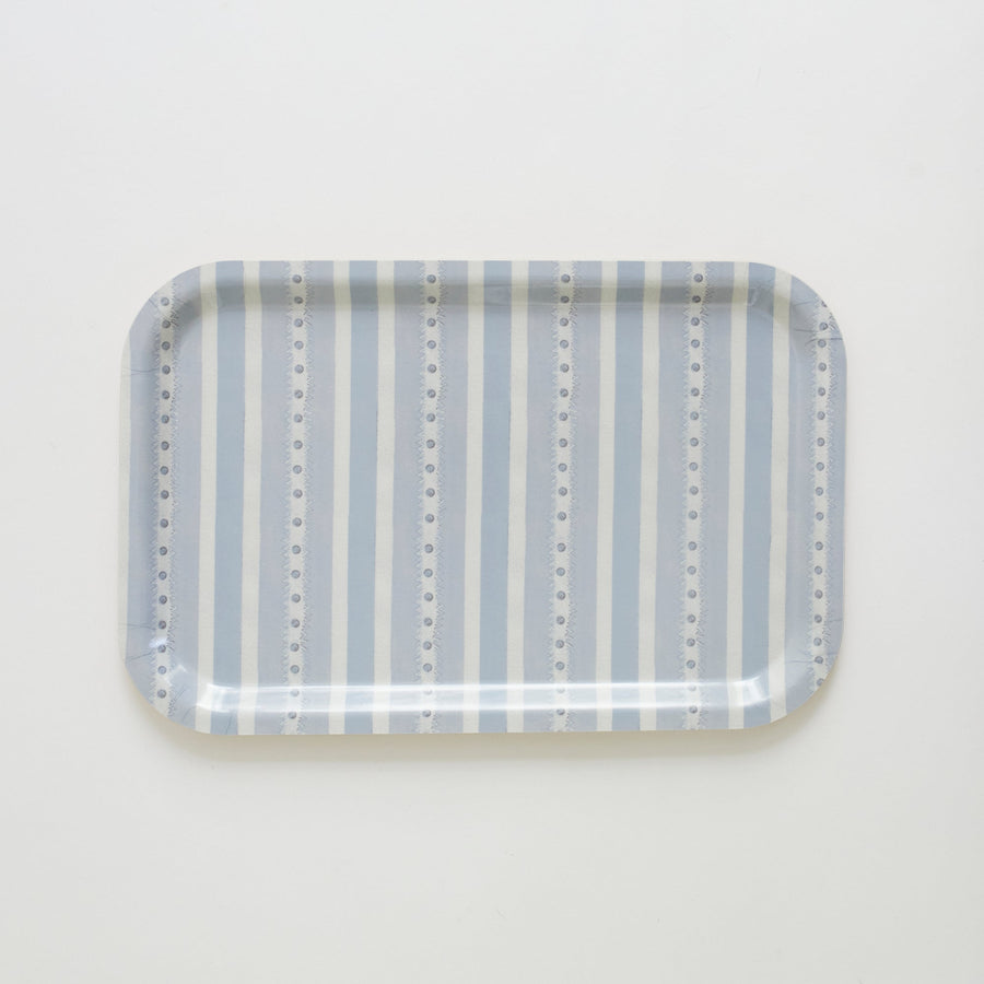 Blue Stripe Birchwood Tray - 1005 - 8.1/2’’ x 13’’ - Form Press - Accessories - $48