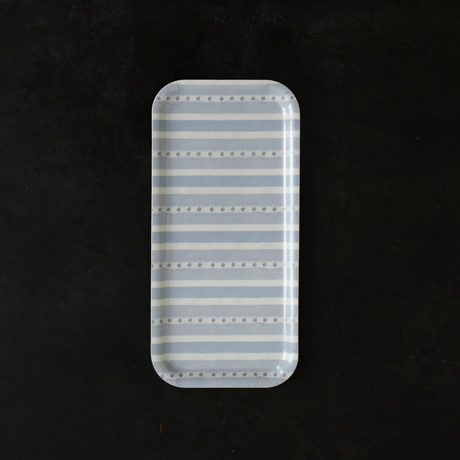 Blue Stripe Birchwood Tray - Form Press - Accessories