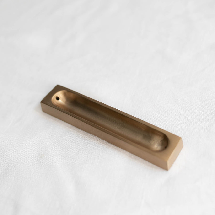 Brass Incense Holder - Rectangle - Fog Linen Work - Accessories - $32