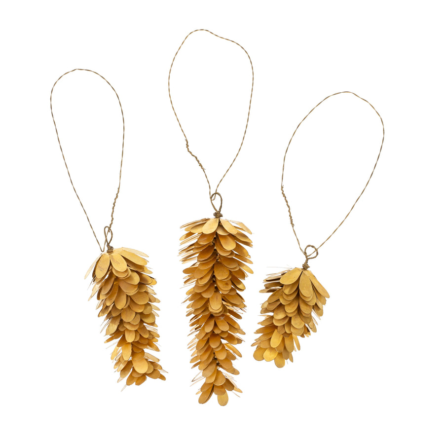 Brass Pinecone Ornament - Indaba Trading - Holiday