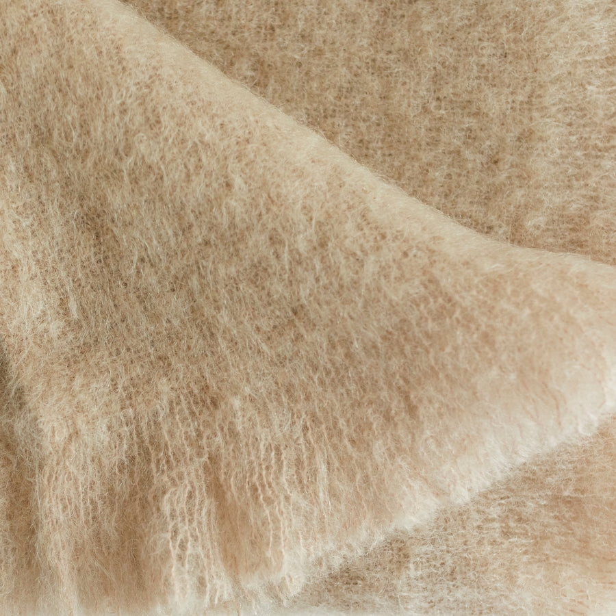 Brushed Mohair Throw - 51’ x 72’ / Flax Lands Down Under $425