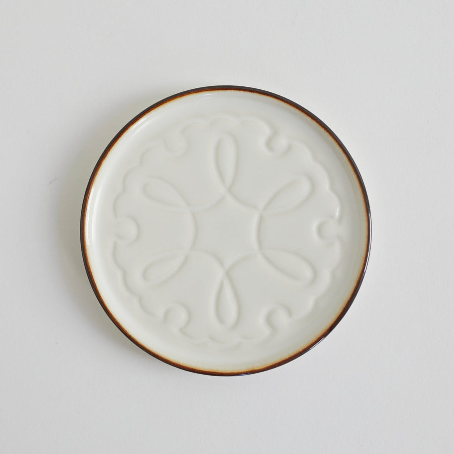 Carved Flower Coaster - Porcelain / Moonflower - Jicon - Table - $25