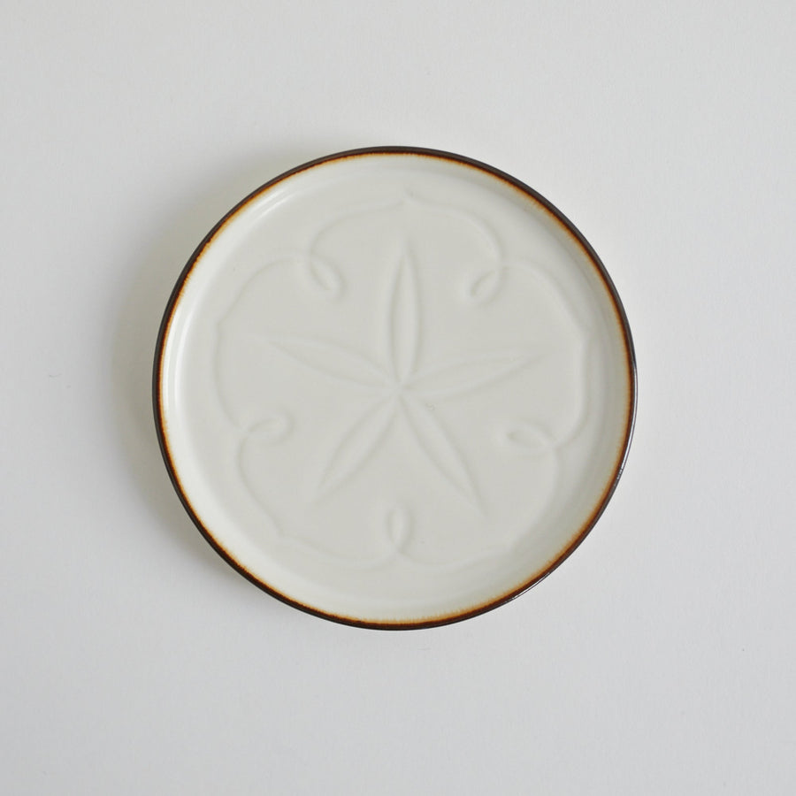 Carved Flower Coaster - Porcelain / Quad Petals - Jicon - Table - $25