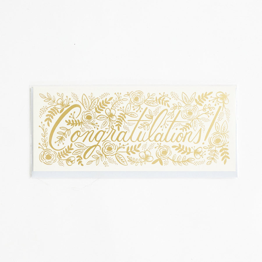Champagne Floral Congrats No. 10 Card - Rifle Paper Co. Cards $6