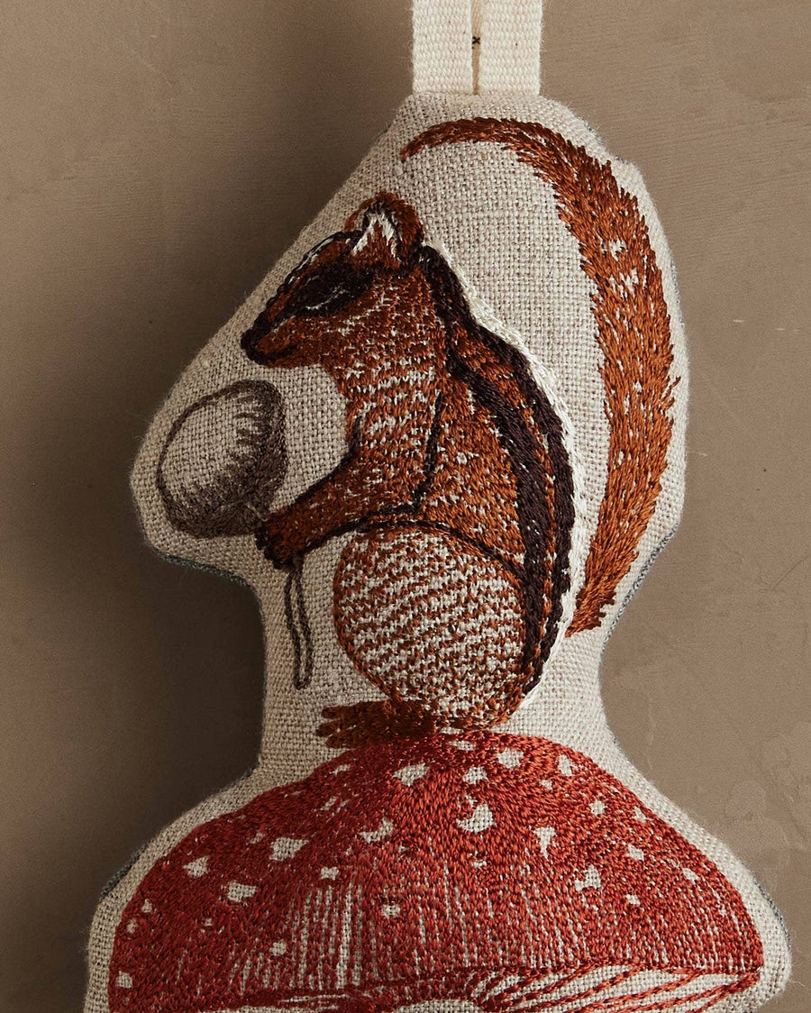Chipmunk with Mushroom Ornament - Coral & Tusk - Holiday - $34
