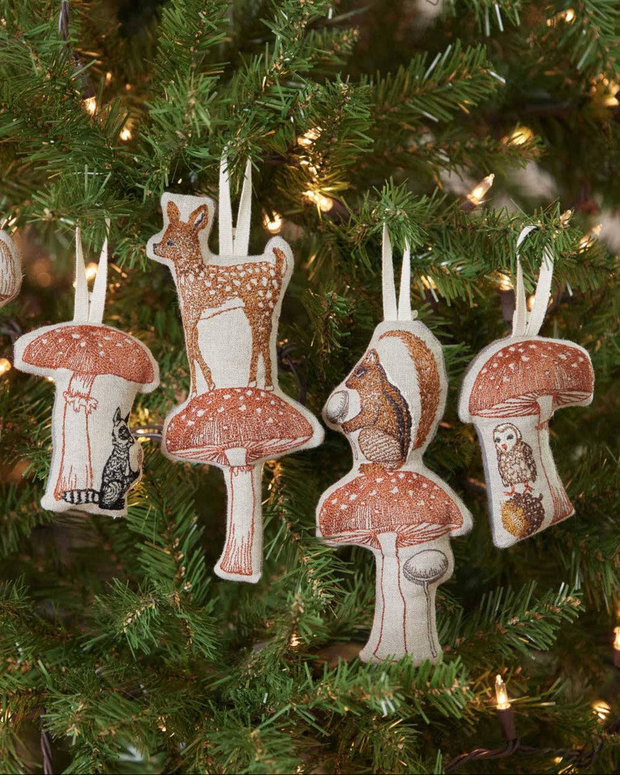Chipmunk with Mushroom Ornament - Coral & Tusk - Holiday - $34