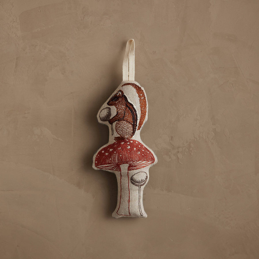 Chipmunk with Mushroom Ornament - Coral & Tusk - Holiday - $34