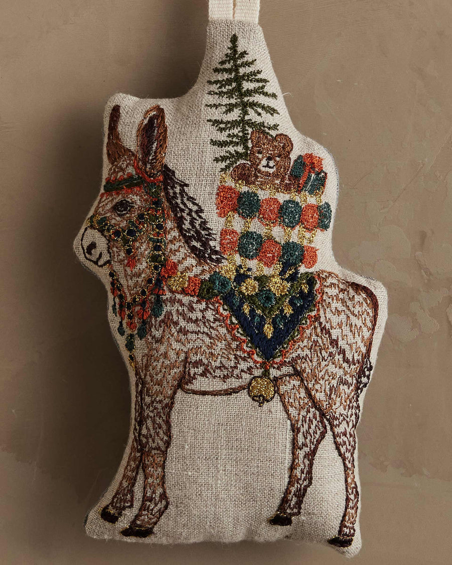 Christmas Donkey Ornament - Coral & Tusk - Holiday - $37