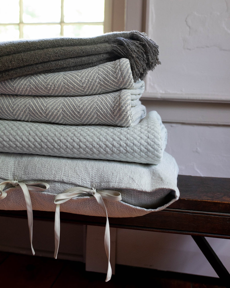 Cotton Blanket in Herringbone - Evangeline - Throw - $320