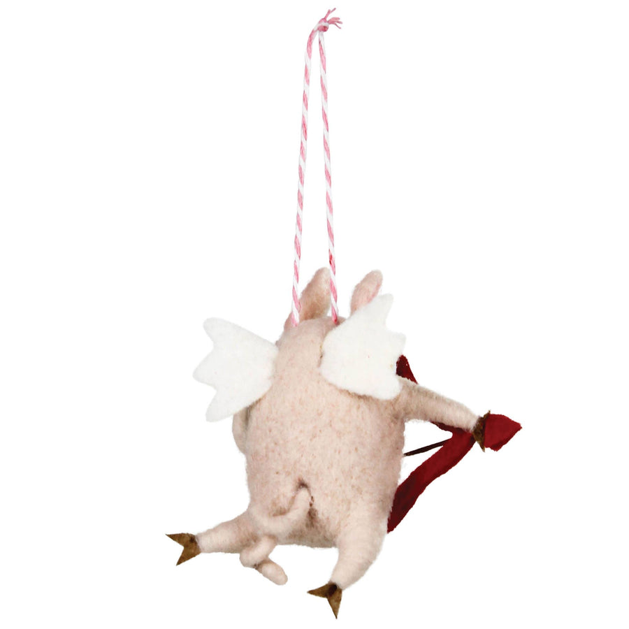 Cupid Pig Ornament Felt - HomArt - Holiday - $20
