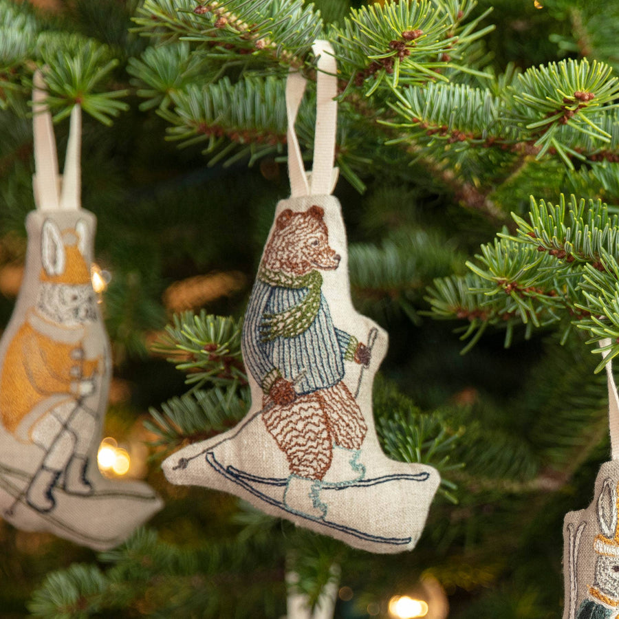 Downhill Bear Ornament - Coral & Tusk - Holiday - $37