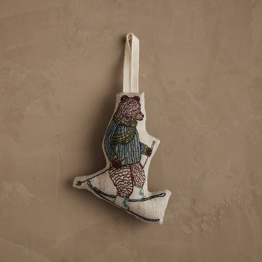 Downhill Bear Ornament - Coral & Tusk - Holiday - $37