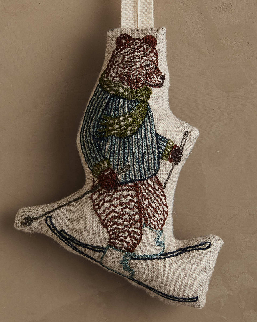 Downhill Bear Ornament - Coral & Tusk - Holiday - $37
