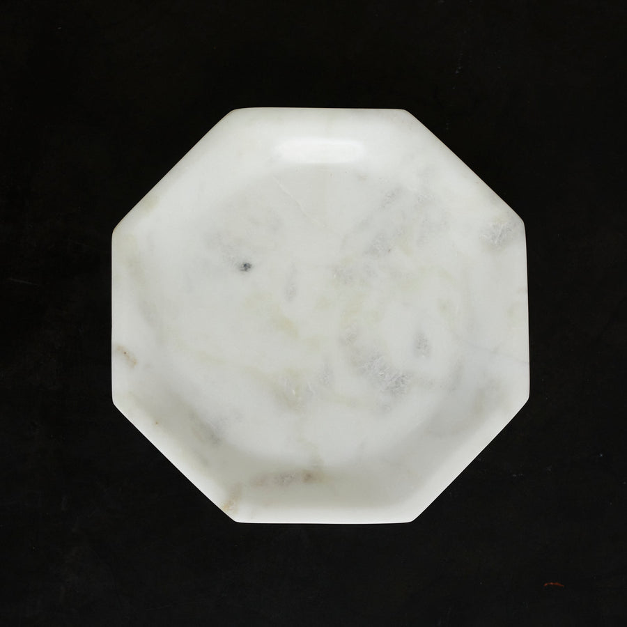 Essex Marble Octagon Plate - White / HomArt - Accessories - $38