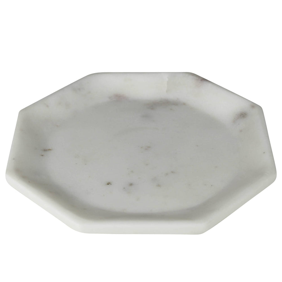 Essex Marble Octagon Plate - White / HomArt - Accessories - $38