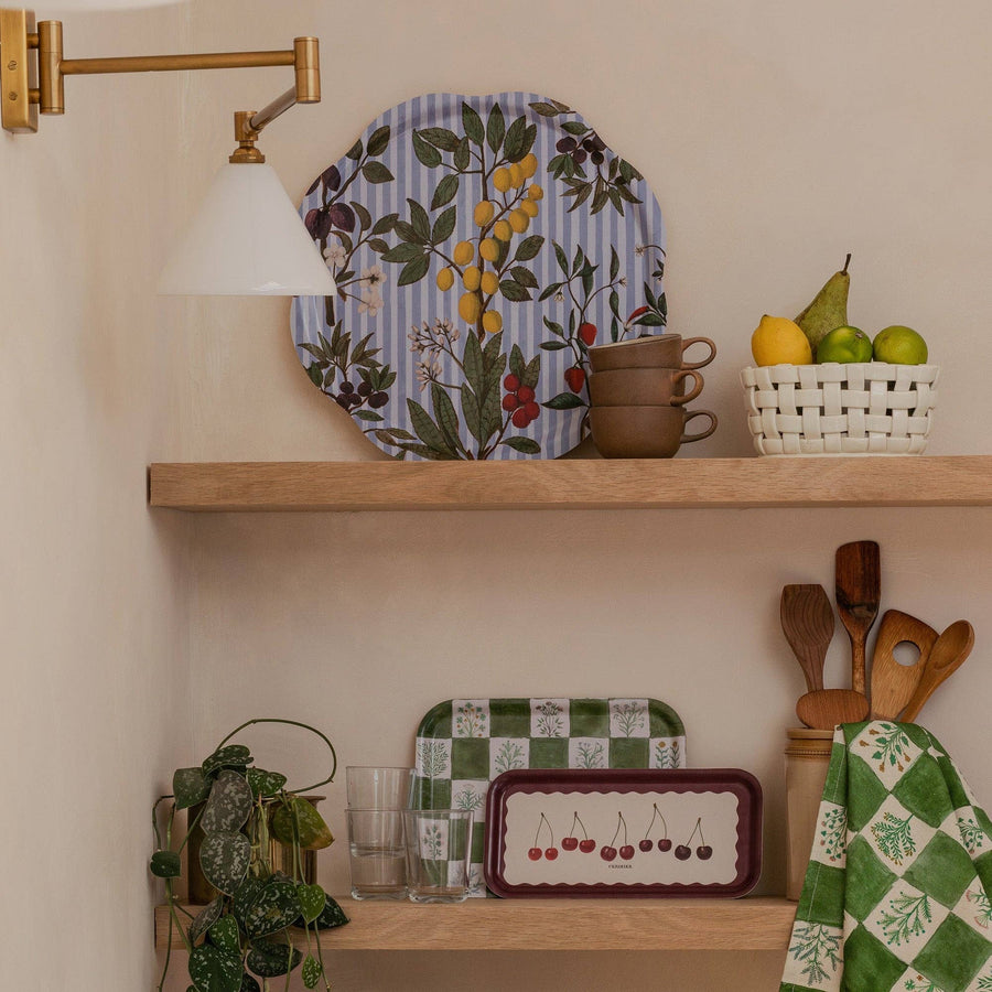 Festival of Fruits Birchwood Tray - Roomytown Inc - Accessories - $55