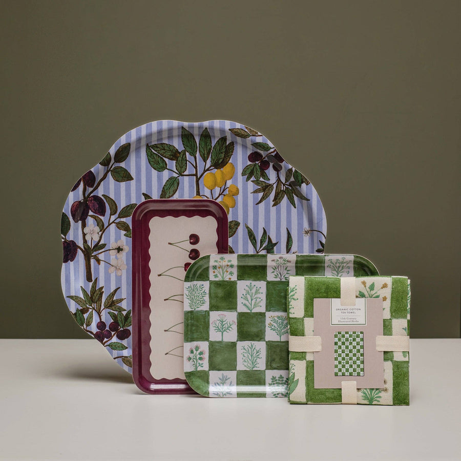 Festival of Fruits Birchwood Tray - Roomytown Inc - Accessories - $55