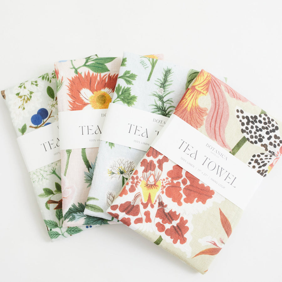 FLOWERING TREES | 100% LINEN TEA TOWEL - Botanica Paper Co. - Table - $28