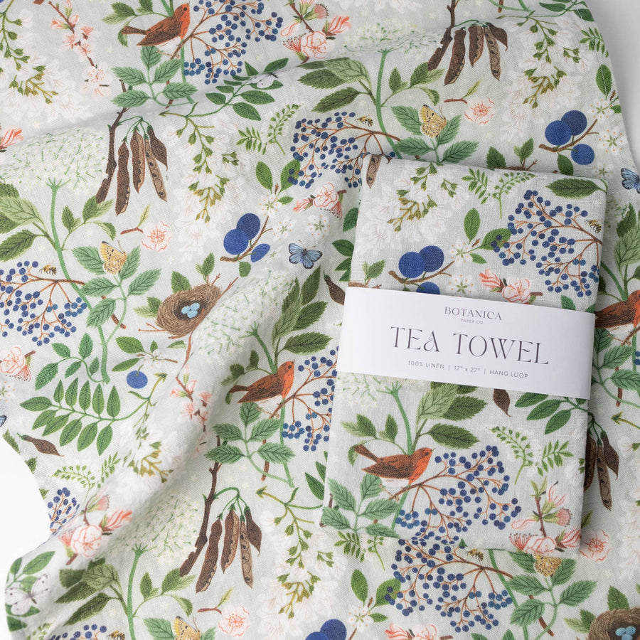 FLOWERING TREES | 100% LINEN TEA TOWEL - Botanica Paper Co. - Table - $28