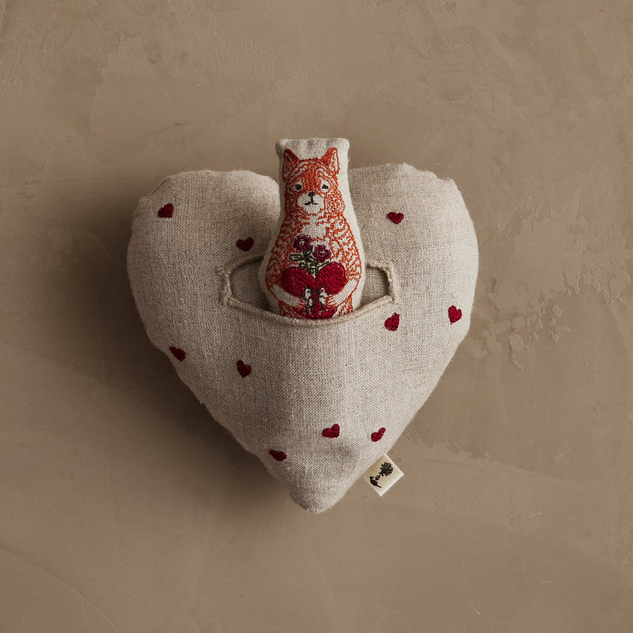 Fox Heart Pocket Valentine - Coral & Tusk - Holiday - $48