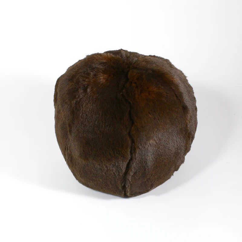 French Faux Fur Snowball - 10’’ - Medium / Chocolate - Evelyne Prélonge - Cushion - $165