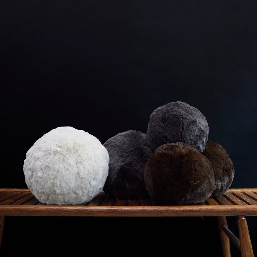 French Faux Fur Snowball - Evelyne Prélonge - Cushion - $165