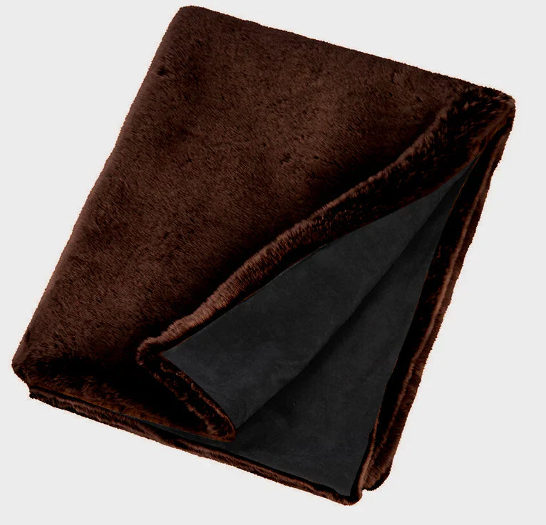 French Faux Fur Throws - 55’’ x 63’’ / Chocolate - Evelyne Prélonge - Throw - $875