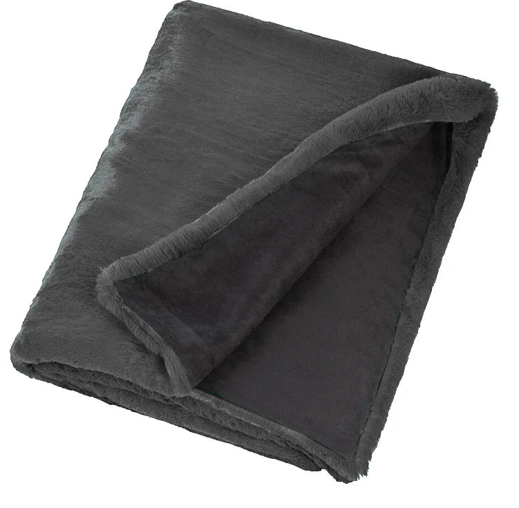 French Faux Fur Throws - 55’’ x 63’’ / Smoky Grey - Evelyne Prélonge - Throw - $875