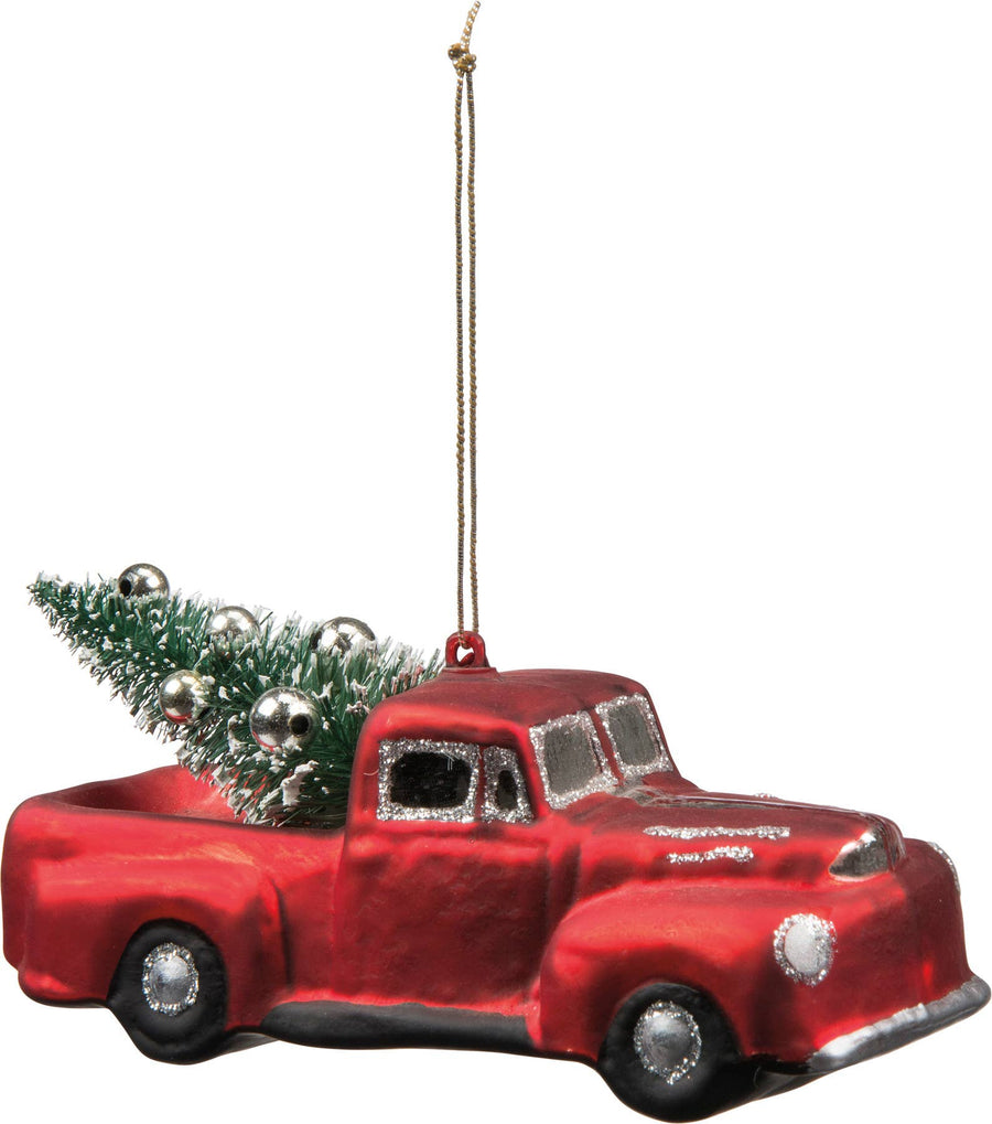 Glass Large Truck Ornament - Primitives by Kathy - Holiday - $25