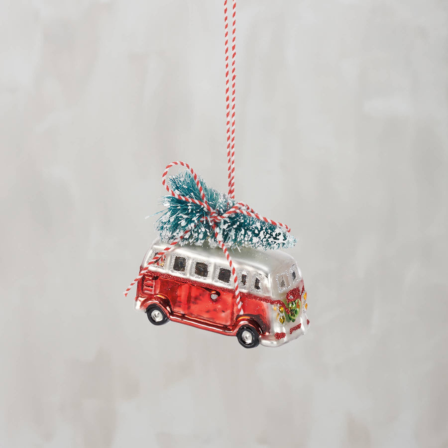 Glass Vintage Bus Ornament - Primitives by Kathy - Holiday - $18