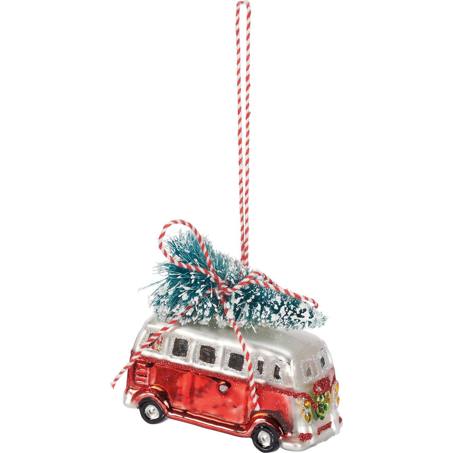Glass Vintage Bus Ornament - Primitives by Kathy - Holiday - $18